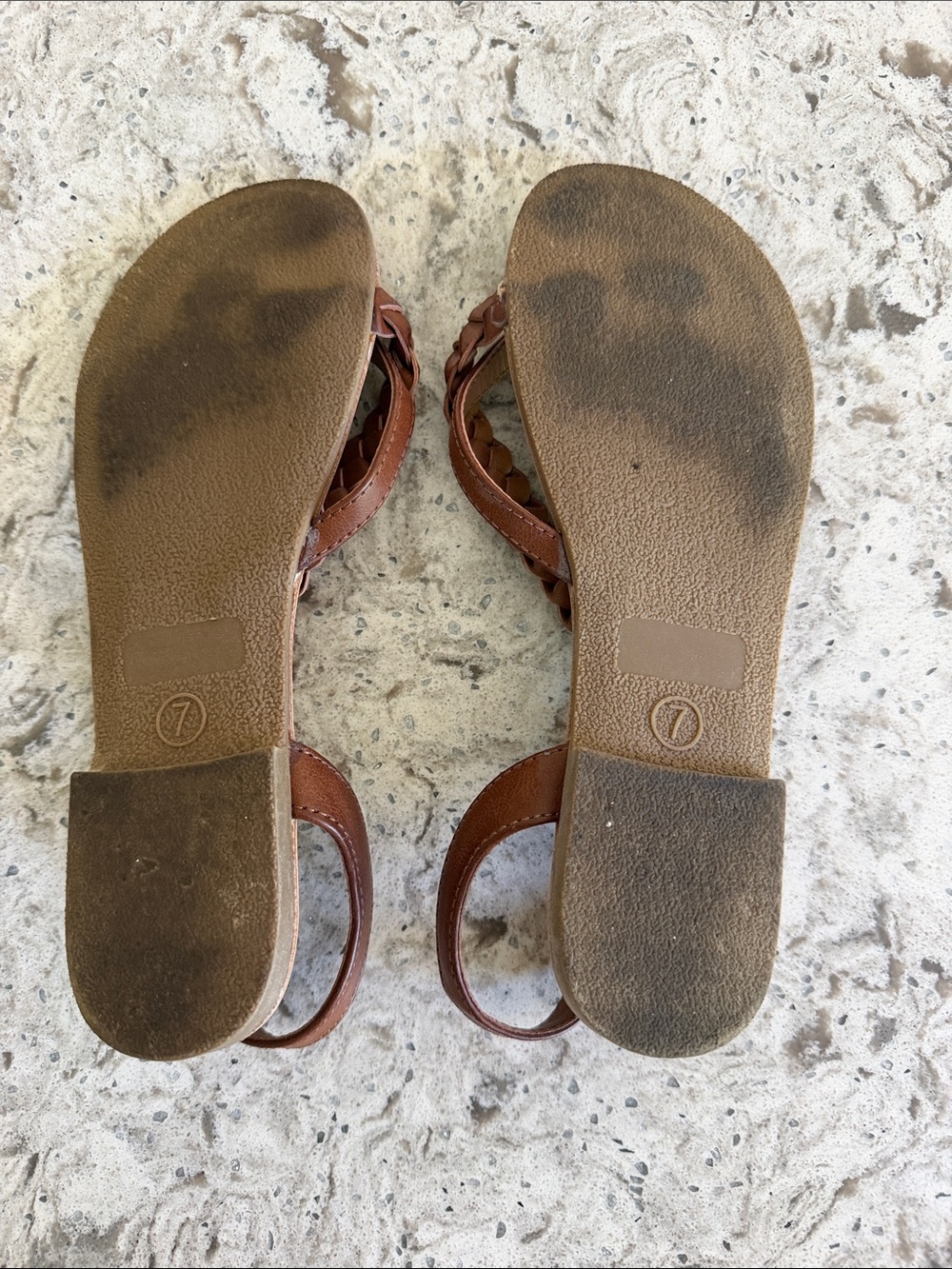 Mossimo Supply Co. Women's Brown Braided T-Strap Sandals - Picture 2 of 6